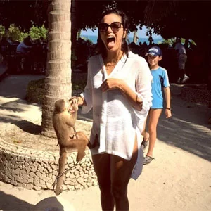 Star Shots: Eva Longoria Gets a Monkey Bite!